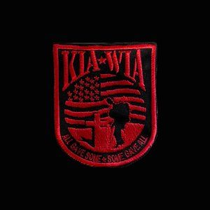 KIA-WIA patch Killed in Action Wounded in Action patch RED